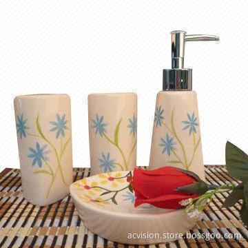 New Design Ceramic Bathroom Set, Decal Bathroom Accessories for Hotel